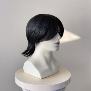 Wolf tail head wig mens short hair Korean version handsome silver super A cool mullet head natural realistic fluffy full hood