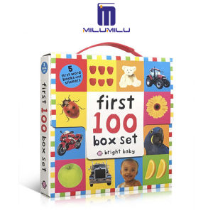 First 100 PB Box Set (5 books): First 100 Words First 100 Animals First 100 Trucks and Things That Go First 100 Numbers First 100 Colors ABC Numbers Paperback – Sticker Book by Roger Priddy Original English books