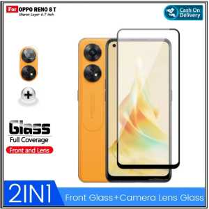 Paket 2in1 Tempered Glass RENO 8 T 5G 2023 NEW Tempered Glass Kaca Full Layar Free Anti Gores Camera Pengiriman Cepat Promo Di AlvaCaseAcc