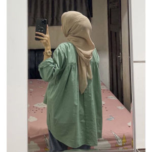 Kemeja Linen wanita karina shirt /kemeja wanita kncing depan belakang