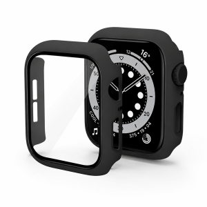 Ốp bảo vệ cho Apple Watch Series 4>11 Ultra 1/2/3 SE 1/2/3 - Ốp viền kèm kính cường lực chắc chắn