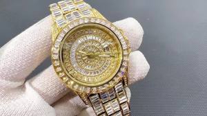 2022 Sumber Baru Jenama Besar Jam Tangan Fesyen Mewah Hip-Hop Zirkon Gerudi Penuh Lelaki Jam Tangan Jenis Popular