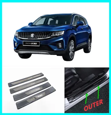 Proton X90 2023 ABOVE OUTER (BLACK CHROME) SIDE SILL PLATE STAINLESS STEEL 4 PCS / SET (A1)