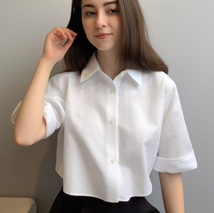 Crushed 3/4 Sleeve Canary Shirt main image 1