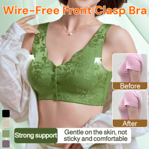 Wire-Free Front Clasp Bra Seamless Plus Size Push Up Underwear Anti-sagging Ultra Light Lace Gathered Bra Maternity Breastfeeding Mom