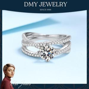 DMY Jewelry Silver 925 Original/Cincin Budak Perempuan/Real Moissanite 1CT Diamond With Certificate/Engagement Ring For Women/Cincin Perak Perempuan Original