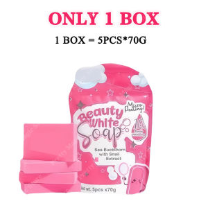 (COD) Beauty White Soap Micro Peeling 10x Power Whitening 5pcs/Pack Contains Niacinamide & Glutathione For Whitening Brightening Hydrating Moisturizing Oil-Controlling Remove Acne And Shrink Pores Facial Soap And Whitening Body Soap