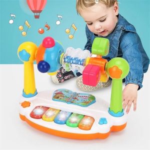 PANG8 Light Sound Baby Piano Toys Animal Print Rotating Baby Music Keyboard Sounding Keyboard Preschool Baby Musical Toy Toddlers