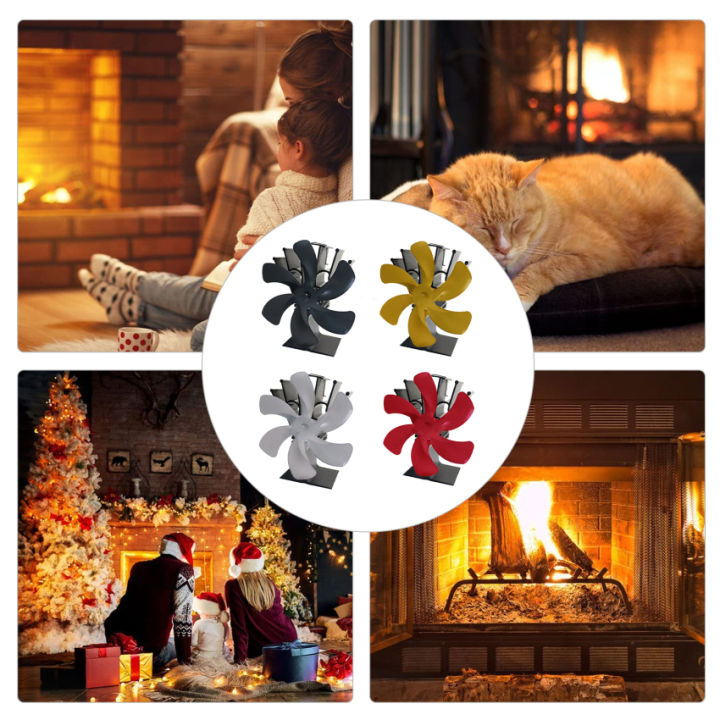 Quiet 6Leaf Wood Stove Fan for Pellet Stove Wood Burning Stove and