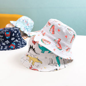 LH Pure Cotton Smart Baby Soft-brimmed Sun hat Bonnet Korean Flower Printed Style Child Girls Soft Cotton Cap Sun Hat Gift For 5-8 Yro M36