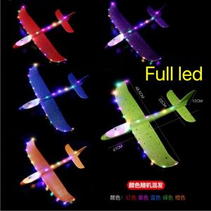 48cm FULL LED DIY Kids Toys Hand Throw Flying Glider Plane Foam Aeroplane Model Party Bag Fillers Flying Glide