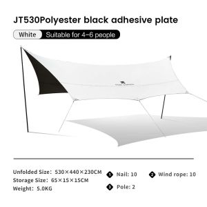 MOBI GARDEN Camping Tarp Sun Shelter Flysheet Canopy Waterproof  Black Coated 2 Poles Sun Protection