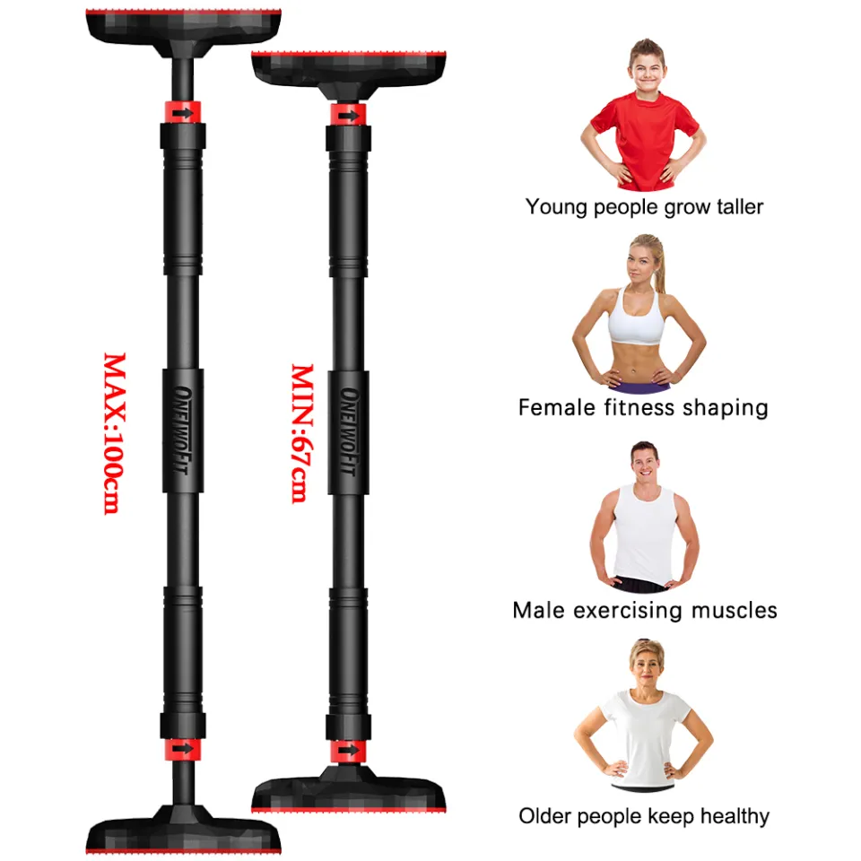 OneTwoFit Adjustable Pull Up Bar NoDrilling Doorway chin up