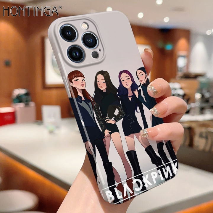 Hontinga All-inclusive Film Casing For iphone 11 Pro Max 12 Mini 12 Pro Max  13 Mini 13 Pro Max Case Korean film Phone Case Cute Black Pink Casing lens 