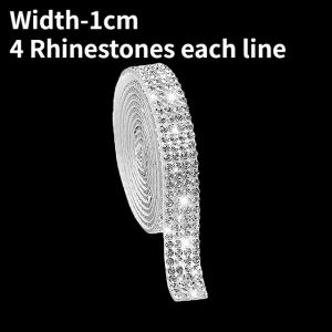 90cm Self-adhesive Rhinestone Sticker Glitter Crystals Ribbon Diamond Gem Stickers for Car Phone DIY Shoes Clothes Decoration