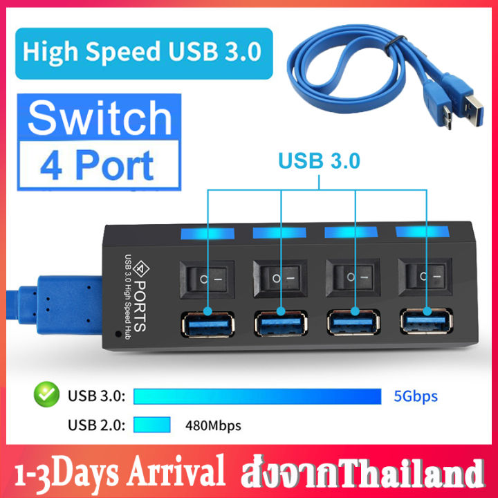 ตัวเพิ่มช่อง USB 3.0 Hub 4 ช่อง HUB USB 3.0 4 Ports Super Hi-Speed On ...