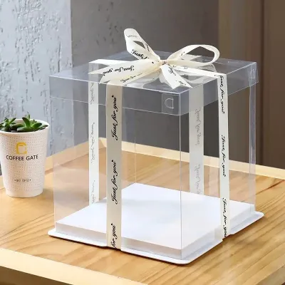 6/8/10/12inch Transparent Acetate Square Clear Cake Box