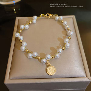 LL Fashion temperament  Faux Diamond Pearl good luck girl simple Bracelet B3406