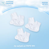 Cotton Central™ (3 pairs) Booties Newborn Infant Baby Pure Cotton Boy Girl Stuff Clothes