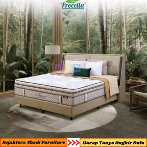 Procella Springbed Solitude pocket spring dobel plushtop pillowtop anti bacterial shield matras & full set kasur promo Furniture Busa tebal