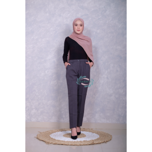 COD!!! - Celana kerja pinggang karet - Celana kantor wanita abu tua - celana kerja pinggang kare Sisi kanan kiri warna abu tua- baggy pants terbaru - celana wanita terbaru 2021 - celana kerja wanita karet samping - CELANA KERJA 150397 - bb150397 DENNIS