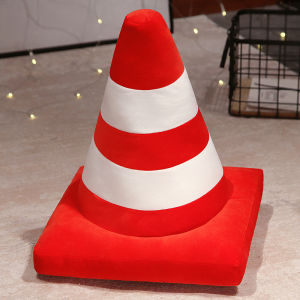 JOJO CASTLE Funny Barricade Plush Pillow Traffic Cone Road 45cm Simulation Construction Cone Sign Cushion Pillow Doll Childrens Play Toy