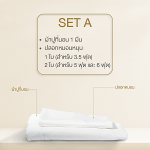 ibed ผ้าปูที่นอนโรงแรม 5 ดาว Cotton 100% 500 เส้นด้าย มีใบรับรองกันไรฝุ่น 99.96% สีขาว (ลายเรียบ)