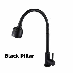 Stainless Steel Kitchen Faucet Cold and Hot 2 Outlet Modes Sink Faucet 1080° Rotating SUS304 Water Tap with Sprayer