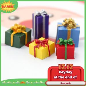 BAREN 5PCS 1/12 Scale Miniature Dollhouse Christmas Gift Box Decoration Accessories