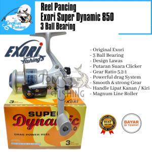 Reel Pancing Exori Super Dynamic 750 - 2000 (3 Bearing) Drag Power Murah - Engkus Fishing