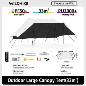 Super-strong BlackVinyl Sunshade Canopy Tent Outdoor Camping Windproof Waterproof Sunshade Canopy Large Camping Tent