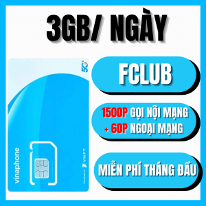 (FREE 30 NGÀY) Sim 4G 5G Vinaphone FCLUB Ưu Đãi Data Full Tốc Độ Cao 90GB/Tháng Gọi Nội/Ngoại Mạng Tẹt Ga Không Gián Đoạn | FREESHIP - CHƯA KÍCH HOẠT