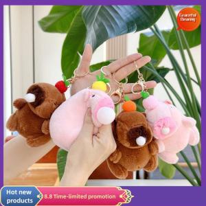 Graceful Cute Cartoon Capybara Plush Keychain Creative Fashion Fluffty Toy Kawaii Doll Car Keyring Backpack Decoration Accessories Gifts
