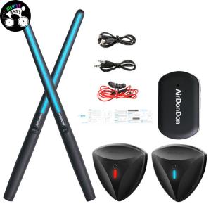 Portable Air Drum Set Air Electronic Drum Sticks Realistic Effect Air Drum Foot Sensor Air Drum Adapter for Kids Adults
