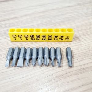 Bộ Cờ Lê Bánh Cóc Cắm Nhanh 6.35mm Bộ 9 Đầu Tuýp Lục Giác Ổ Vuông 1/4 Size 5-13mm Bộ 10 Mũi Vít Mini Thông Dụng