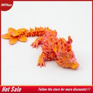 【COD】🔥🔥🔥 3D Printed Love Cherry Blossom Dragon Movable Joint Dragon Model Gift Ornament Landscape Craft