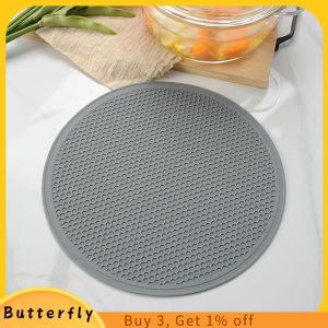 Butterfly Large Silicone Mat Coaster Heat Resistant Placemat Honeycomb Nonslip Pot Holder Table Mat Round Cup Mat Kitchen Accessories