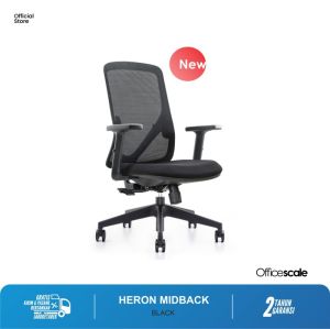 Kursi Kantor Kursi Kerja Heron Mid Back Black