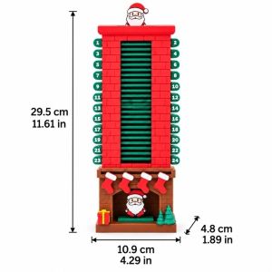 MUMU Tab có số Lịch đếm ngược đến Giáng sinh Đếm ngược 24 ngày Màn hình máy tính để bàn Lịch Mùa Vọng Ống Khói Ông Già Noel Đếm ngược đến kỳ nghỉ In 3D Lịch Mùa Vọng Trang trí lò sưởi