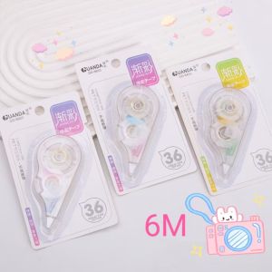 WriteWise STORE เทปแก้ไขในแบบการ์ตูนสไตล์ INS เทปแก้ไขที่มีลักษณะน่ารักและมีค่าแสดงออกสูง ขนาดหนึ่งยาว 6 เมตร เส้นเทปออกมันราบรื่นและตัดเรียบ เทปแก้ไขที่พื้นผิวเรียบและเขียนได้ง่าย  A034