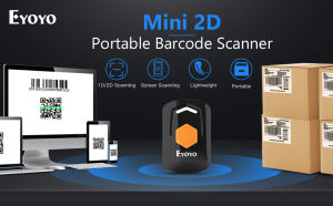 Eyoyo Mini 2D QR 1D Bluetoothเครื่องสแกนบาร์โค้ดBluetoothและ2.4G Wireless & USBสาย3โหมดการเชื่อมต่อแบบพกพาPDF417 Data Matrixเครื่องสแกนภาพสำหรับiPad iPhone Androidแท็บเล็ตPC