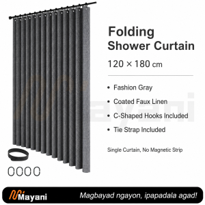 Bathroom shower curtain 120cm/180cm thickened waterproof washable with rod adjustable