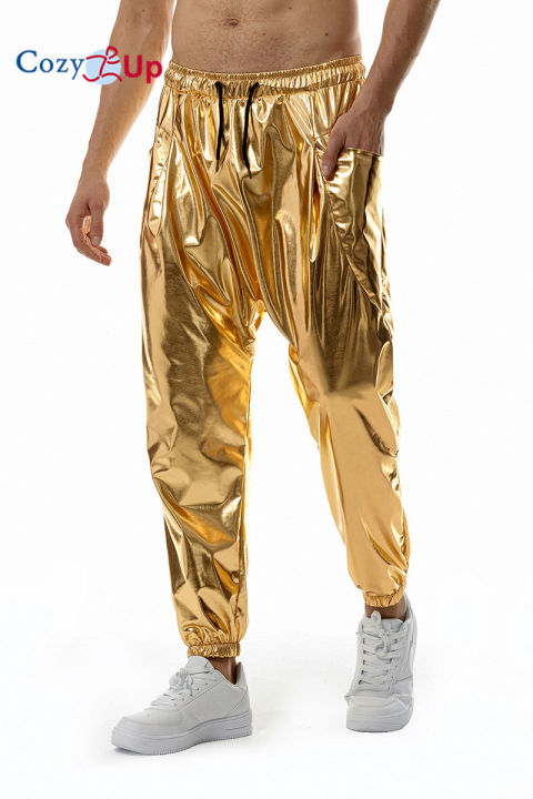 Mens shiny online joggers