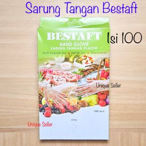Sarung Tangan Plastik Sekali Pakai isi 100 pcs / Sarung Tangan Plastik Bestaft / Sarung Tangan Plastik Sekali Pakai / Disposable Sarung Tangan Plastik / Pelindung Tangan Plastik Tipis Murah