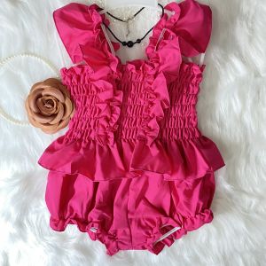 Bộ quần áo bé gái hồng sen nhúng bèo 8-23kg Angel Baby Thời Trang Thiết Kế
