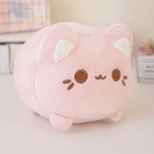 MIIQNUS Hồng đào Mèo đen nhồi bông Đồ chơi nhồi bông Thú nhồi bông dễ thương Đồ chơi nhồi bông mèo con Trang trí nhà cửa 20cm Búp bê mềm mại hình mèo Dành cho bạn gái