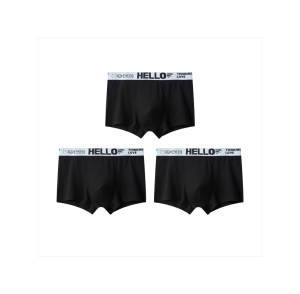ZEEMIN 1/3Pc Men Panties Breathable Antibacterial Boxer Shorts Four-corner Shorts Teenagers Knitted Pure Color  U Convex Male Underpant