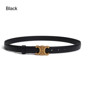 X ADORNMENT Soft Faux Leather Womens Leather Belt Thin Gold Buckle Designer Belts Fashion Western Design Waist Belt Jeans Pants Dresses
