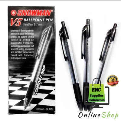 snowman 6 buah Pen v5 bolpen v-5 cetrek 0.7 mm mekanik pen v 5 pulpen 0.7mm per 6 pcs