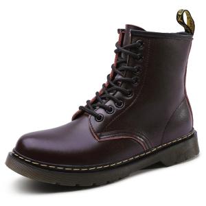 FECHENG 2023 Mens Martin Boots Leather Booties Men Dr Mens Boots Motorcycle Womens Winter Shoes Couple Booties Large Size 35-48